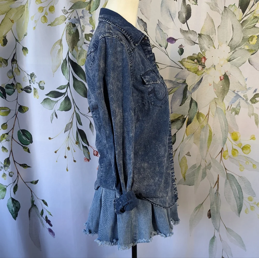 True Religion Dark Wash Denim Button Down - Picture 3 of 7